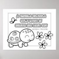Poster de coloriage du proverbe coréen - Citation 