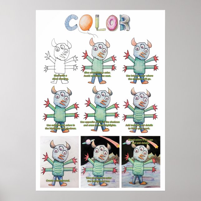 Poster de coloriage étendu (Devant)