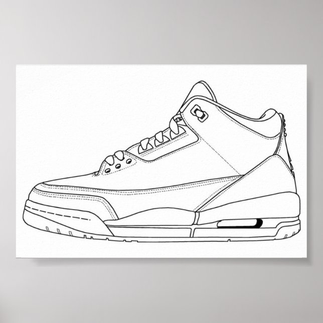 Poster de coloriage Jordan 3 (Devant)