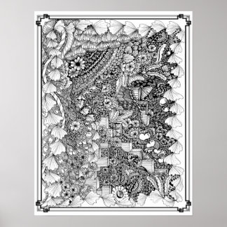 Poster de coloriage "Marches de l'art"