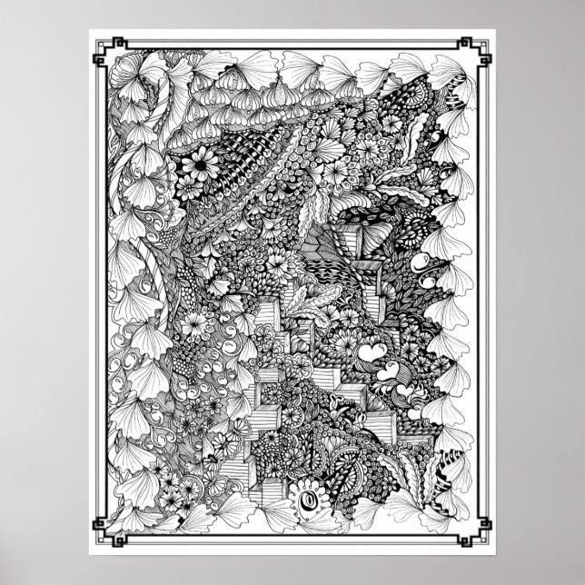 Poster de coloriage "Marches de l'art" (Devant)