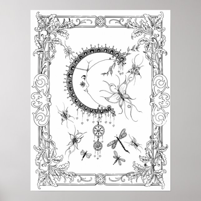 Poster de coloriage "Mme Dee's Fly Me To The Moon  (Devant)