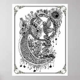 Poster de coloriage "Nectar de colibri de MmeDee"