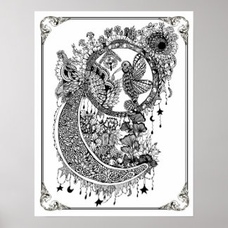 Poster de coloriage "Nectar de colibri de MmeDee"