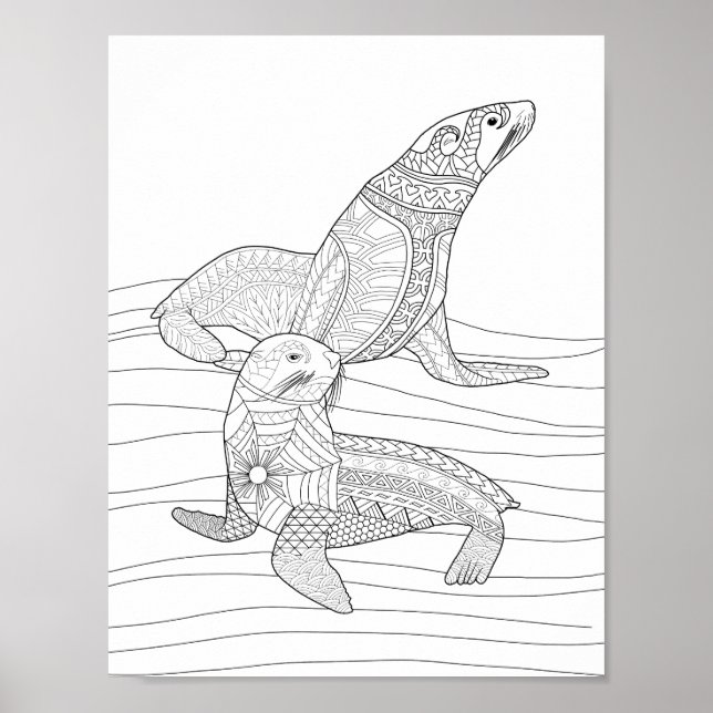 Poster de coloriage pour adultes (Devant)