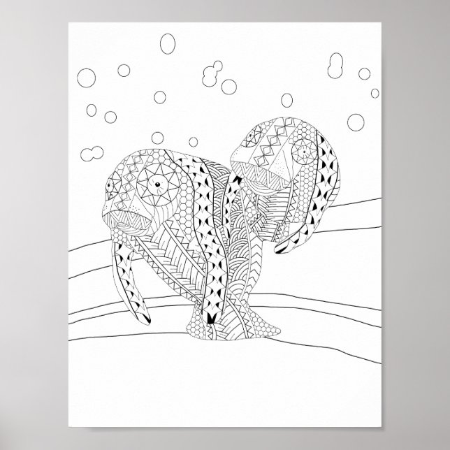 Poster de coloriage pour adultes (Devant)