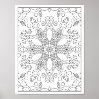 Poster de coloriage pour adultes Mandala