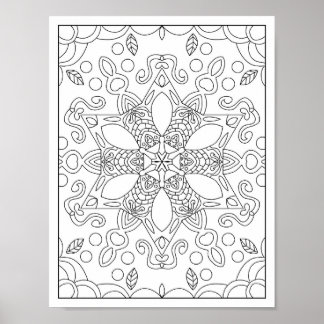 Poster de coloriage pour adultes Mandala