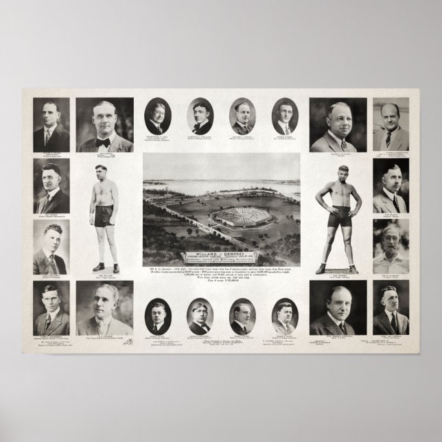 Poster de combat Jeff Willard contre Jack Dempsey  (Devant)