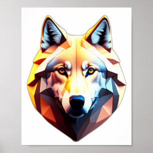 Poster de conception de la face de loup en faible