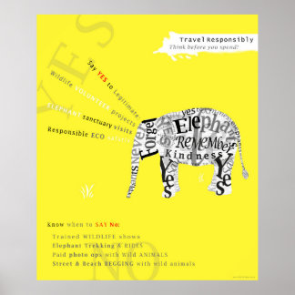 Poster de conservation des éléphants du tourisme r