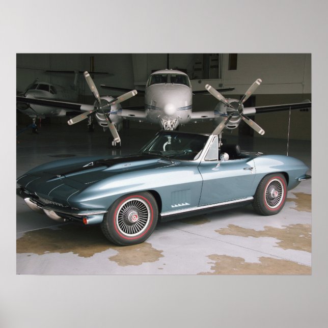 Poster de Corvette Blue Chevrolet (Devant)