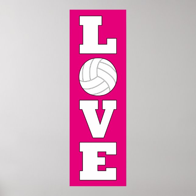 Poster de couleur personnalisée d'amour de volleyb (Devant)
