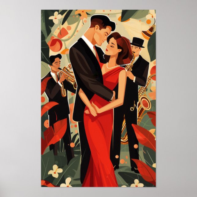 Poster de couple des années 1950 - Portra de mode  (Devant)