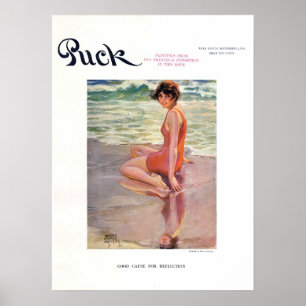 Poster de couverture du magazine Puck vintage, Pla