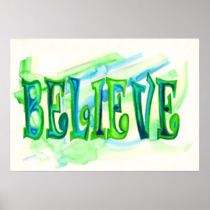 Poster de Croire Huile Pastel Aquarelle