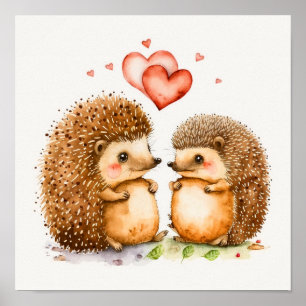 Poster de Dale et Peggy Valentine Hedgehogs Imprim