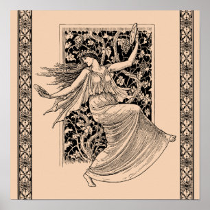 Poster de danse de la femme vintage
