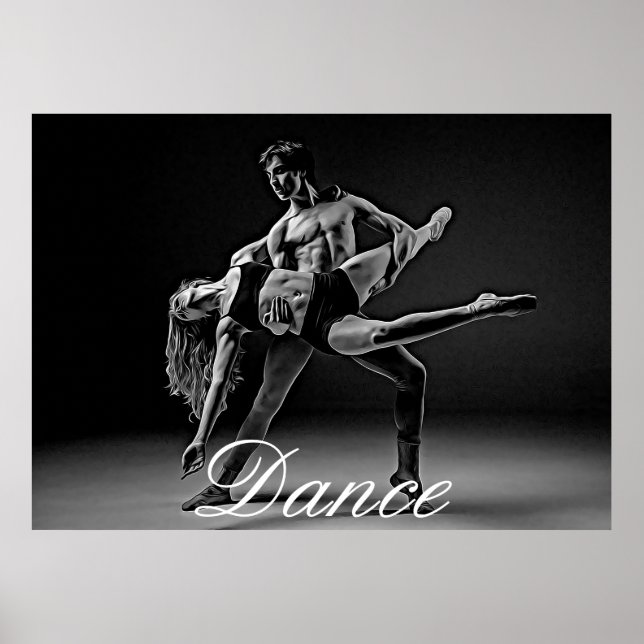 Poster de danse, photo de danse romantique noire e (Devant)