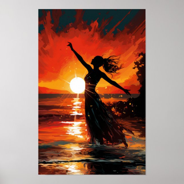 Poster de danse Silhouette pour femme africaine ét (Devant)