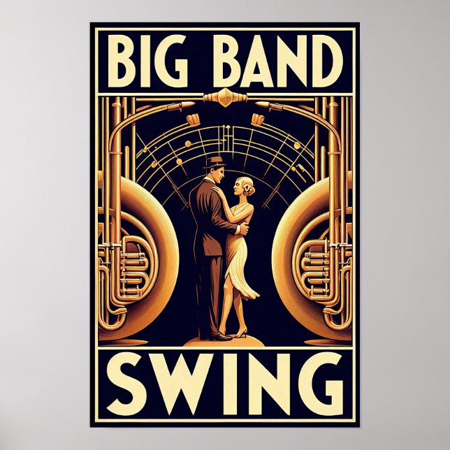 Poster de danse vintage Big Band (Devant)