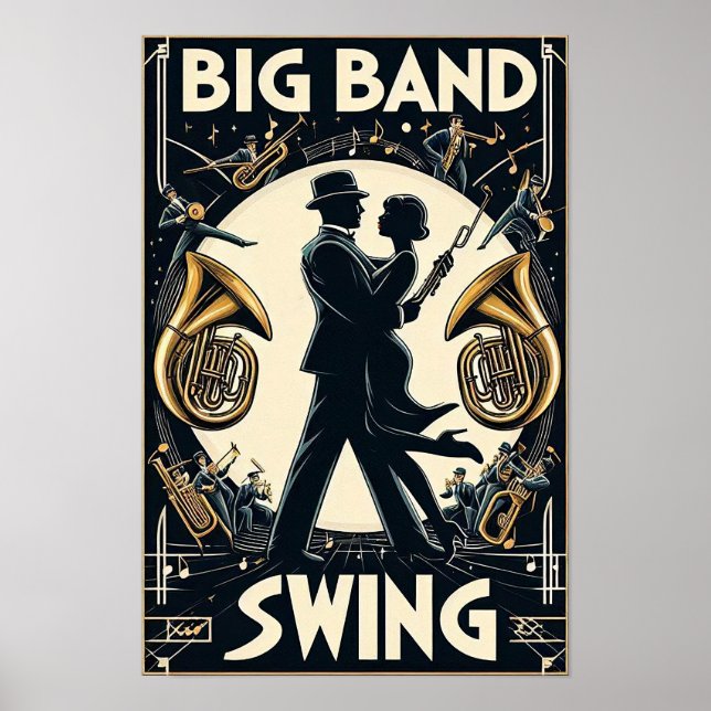 Poster de danse vintage Big Band (Devant)