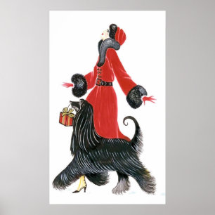 poster de décoration d'art de Noël rétro