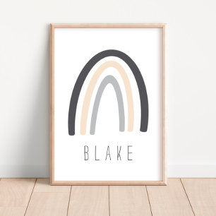 Poster de décoration de la crèche gris-arc