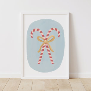 Poster de décoration de sucre de canne Noël