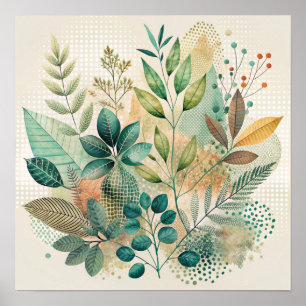 Poster de décoration murale des Feuilles botanique