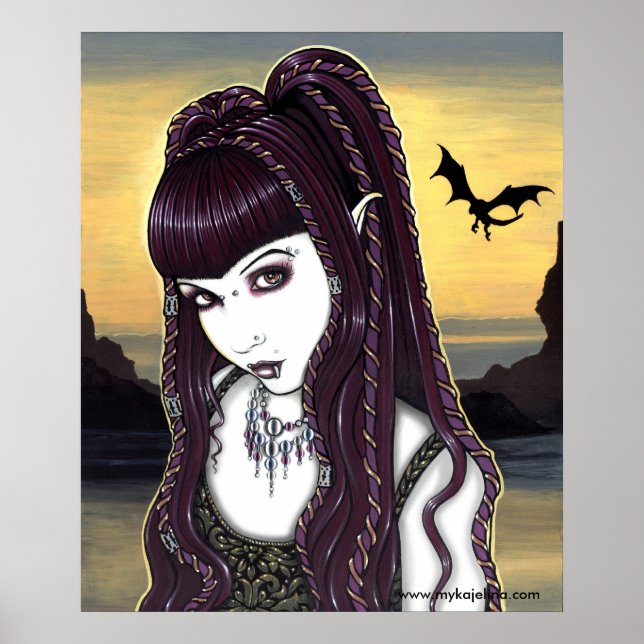Poster de déesse Katana Gothic Dragon (Devant)