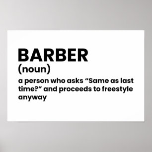 Poster de définition amusant de la Barber Shop