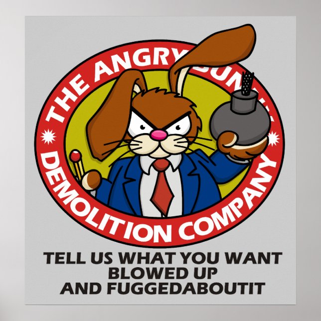 Poster de démolition Bunny en colère (Devant)