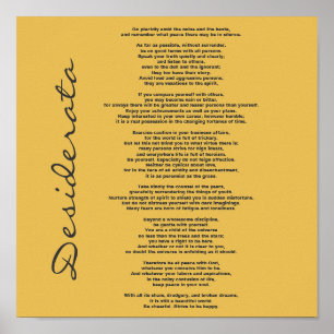 Poster de Desiderata - Changer de couleur Arrière
