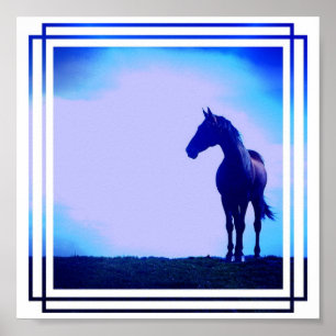 Poster de design Cheval bleu Imprimer