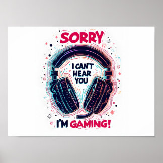 Poster de design de casques de jeu