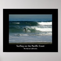 Poster de design de Surfing California Coast