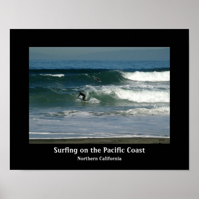 Poster de design de Surfing California Coast (Devant)