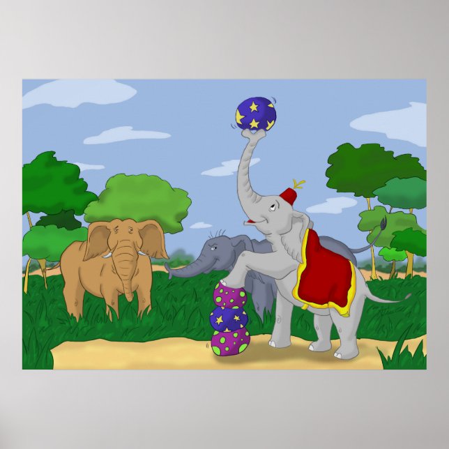 Poster de dessin animé Outcast Circus Elephant (Devant)