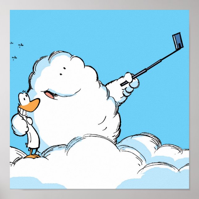 Poster de dessin animé sur le canard et le nuage S (Devant)