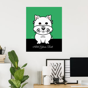 Poster de dessin de chien de Terrier blanc West Hi