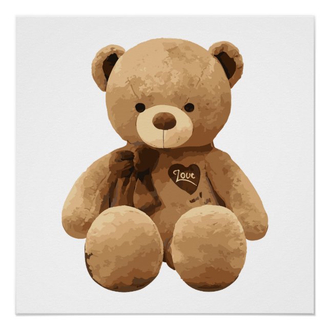 Poster de dessin d'ours (Devant)