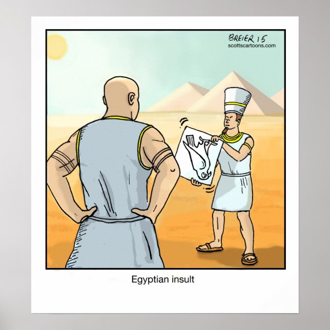 Poster de dessin drôle - Insulte égyptienne (Devant)