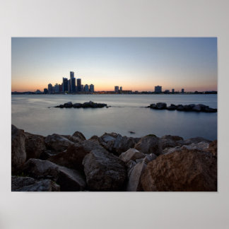 Poster de Detroit, Michigan Skyline