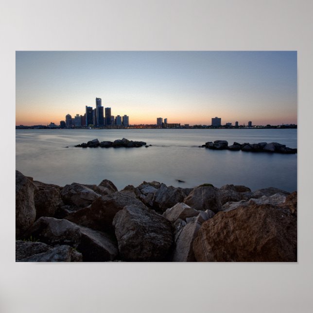 Poster de Detroit, Michigan Skyline (Devant)