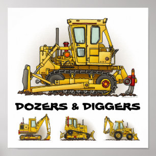 Poster de digitateurs Bulldozer Digers Imprimer