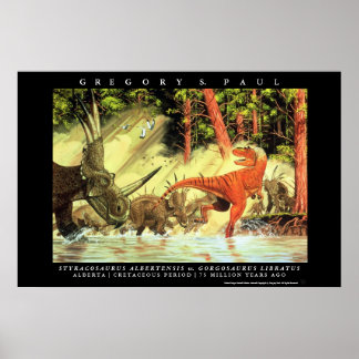 Poster de Dinosaure Styracosaures Gorgosaurus Greg