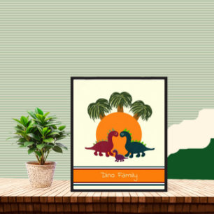 Poster de dinosaures et de palmiers