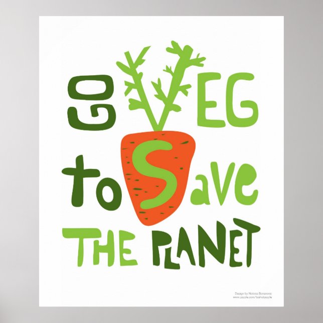 Poster de Doodle écrit à la main de Vegan Slogan (Devant)