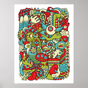 Poster de Doodle Hipster Fun